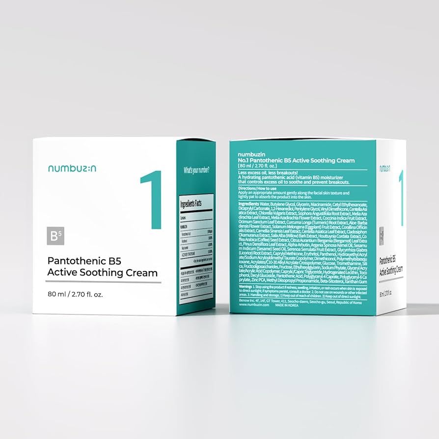 Numbuzin No.1 Pantothenic B5 Active Soothing Cream (2.70 fl oz / 80ml)