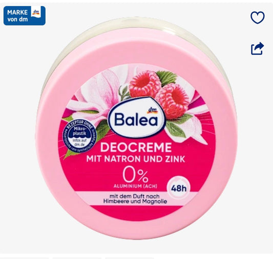 Balea 🇩🇪
Deodorant cream 
-aluminum-free with natural baking soda and zinc