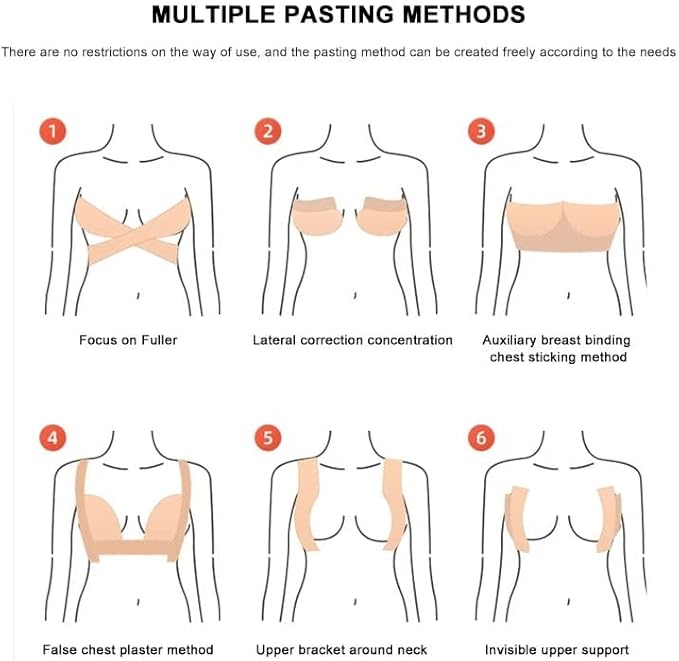 Breast Lift Tape with Reusable Silicone Adhesive Bra