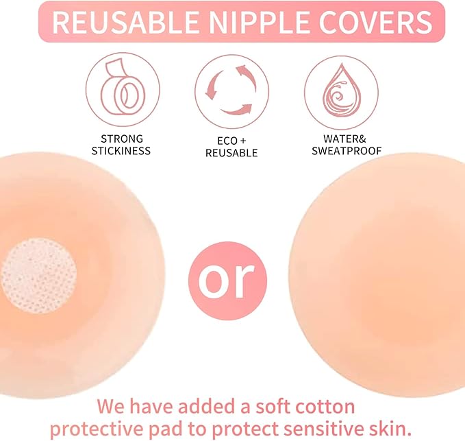 Breast Lift Tape with Reusable Silicone Adhesive Bra