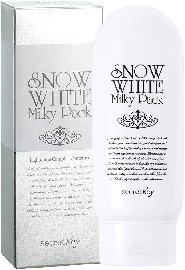 Snow White Whitening Milky Pack 200g for Face and Body – Wash-Off Type, Instant Natural Brightening Lasting for 10hrs