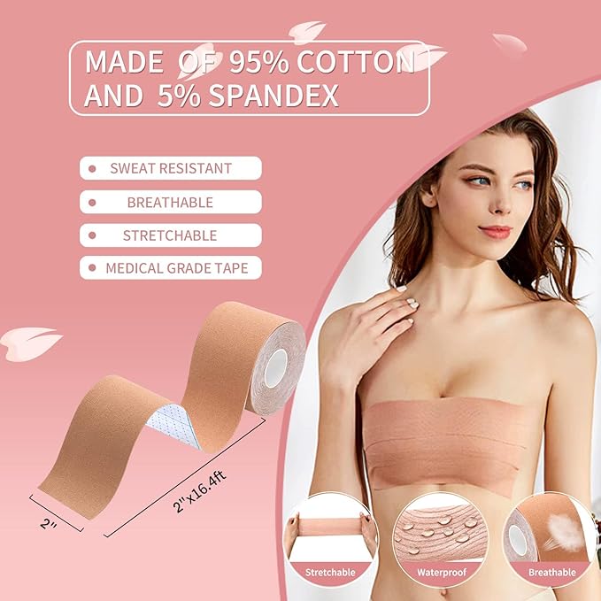 Breast Lift Tape with Reusable Silicone Adhesive Bra
