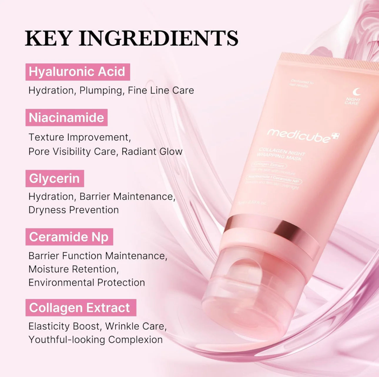Medicube Collagen Night Wrapping Cream & Silicone Face Mask Brush