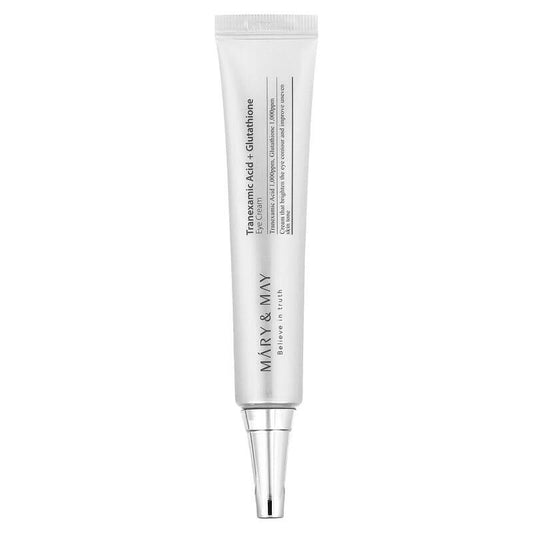 MARY & MAY Eye Cream contains Tranexamic Acid and Glutathione, two powerful